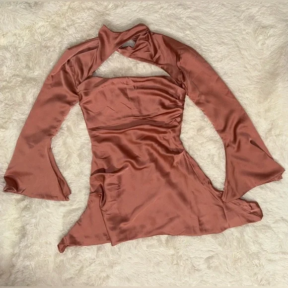 House of CB Toira Blush Pink Midi Dress - Picture 5 of 9